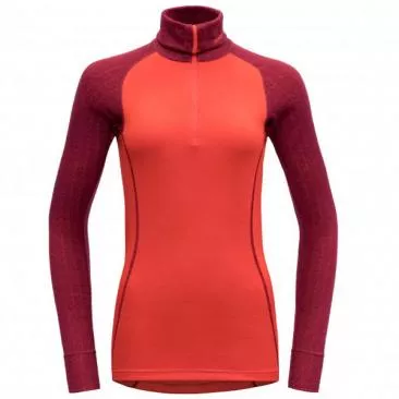 DEVOLD Duo Active Woman Zip Neck beetroot felső